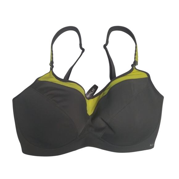 Adore Me Maho Contour Plus High Impact Sport Bra Smoked Pearl/Lime  Size 38G - Picture 1 of 7